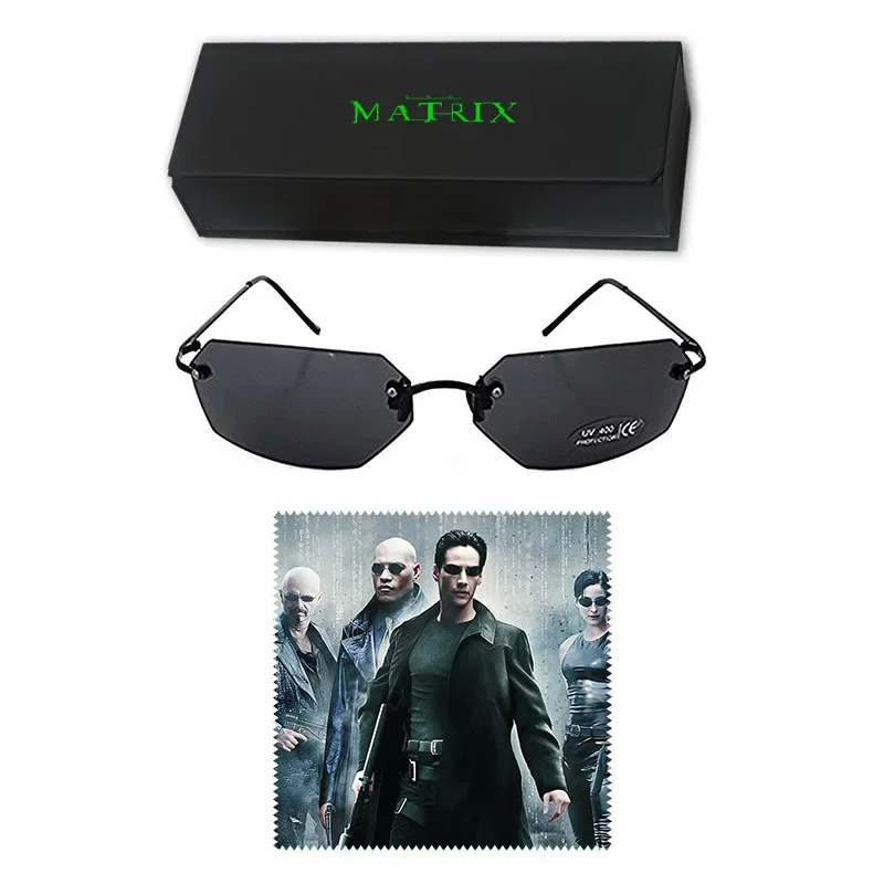 Cosplay Prop Designer - クラシックマトリックスエージェントスミススタイル偏光サングラス男性クールリベットブランドデザインサングラス Oculos デゾルコスプレ小道具
