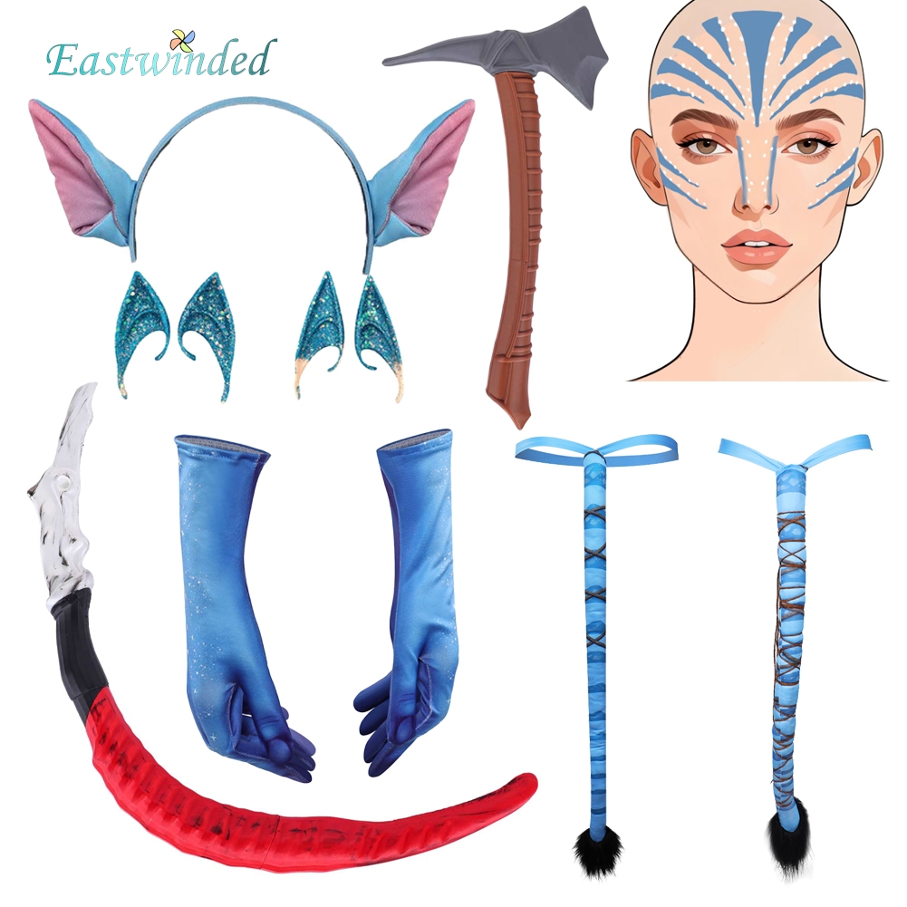 Cosplay Prop Axe - ジェイク・サリー・ヴァラン・ネイティリ・コスプレ・アバター・オブ・ファイア・アッシュ・テール・イヤーズ・マチェット・アックス・プロップス・タトゥーステッカー・コスチュームアクセサリー・ハロウィン