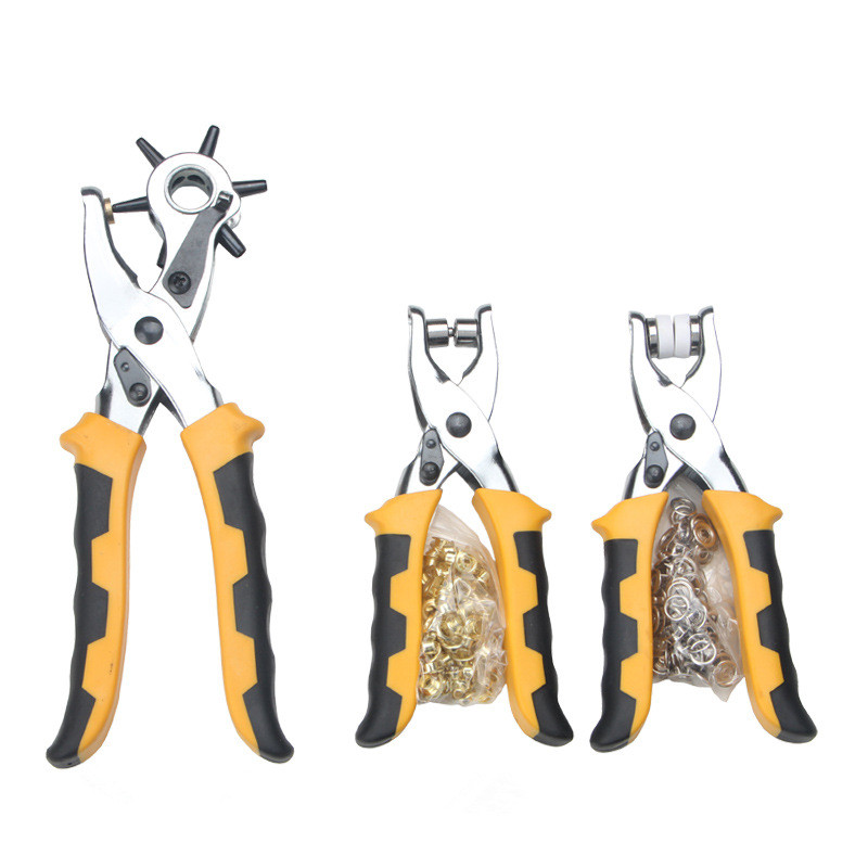Snap Plier Setter - 革細工ツールキット 3-in-1 パンチアイレットプライヤー スナップボタン グロメットセッター 丸穴