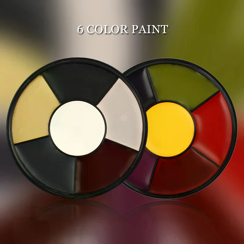 Cosplay Prop Paint - 6 色水溶性フェイスボディペイントパレット非毒性安全なタトゥーペイントフェイスペインティングハロウィンコスプレメイク小道具