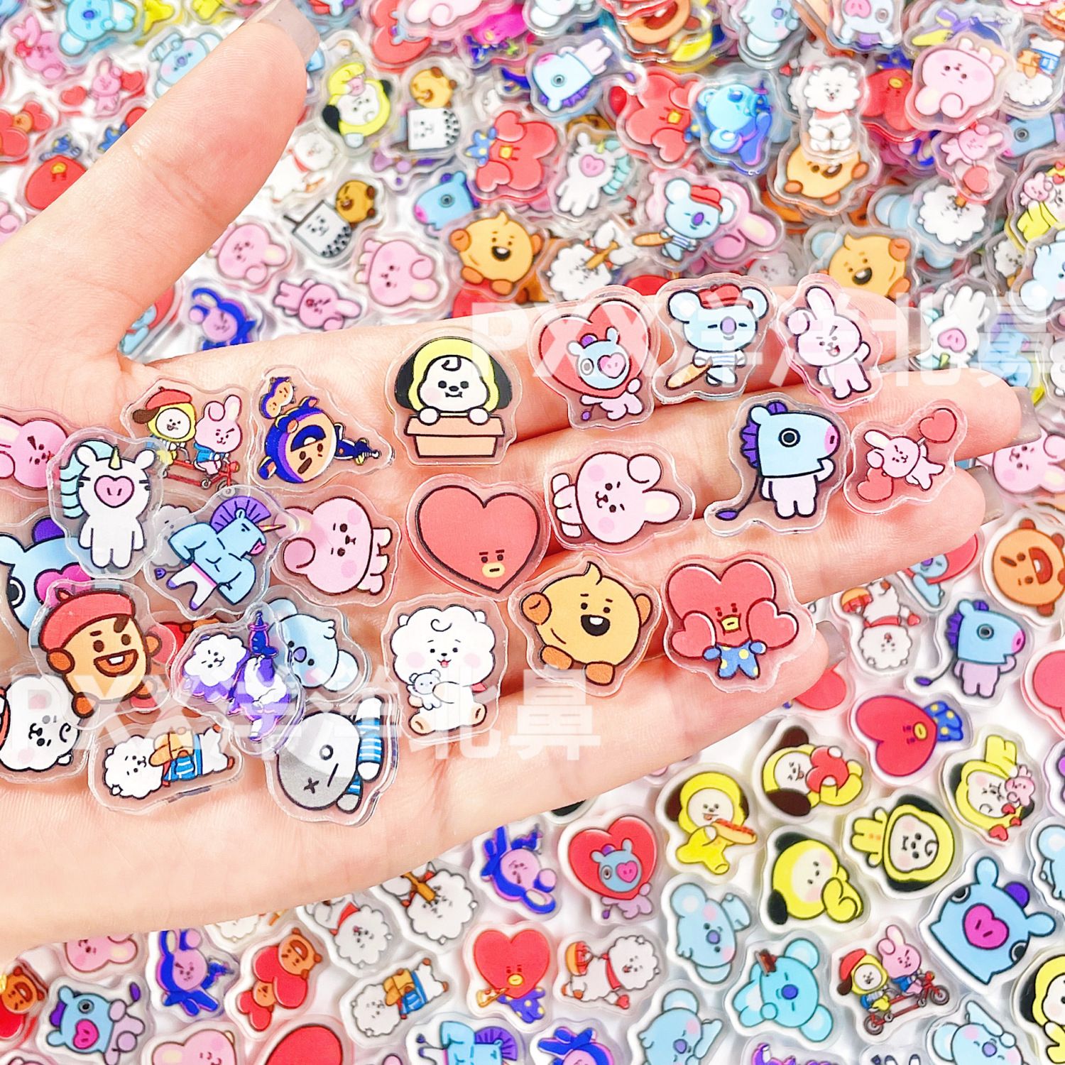 Cosplay Material For Prop - 100個入り BT21 BTS シングルレイヤー 2cm アクリルピース