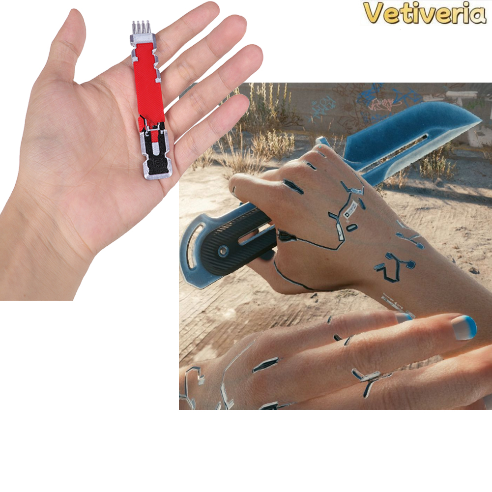 Cosplay Prop Knife - アダルトゲーム 2077 V チップ小道具コスプレスティンガープラスチックナイフハロウィンカーニバルパーティー変装衣装ファンタジアアクセサリー