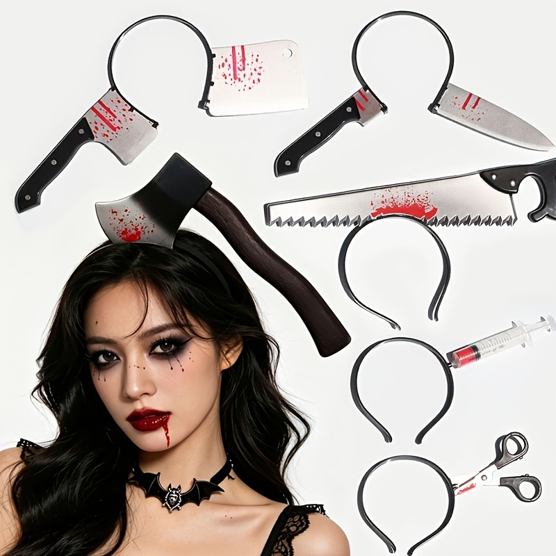 ハロウィン装飾 偽血まみれの斧 鋸 ナイフ ヘッドバンド い - Cosplay Prop Axe のレビューと価格