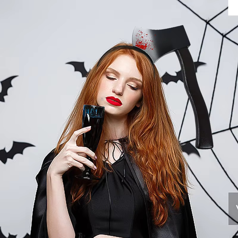 ハロウィン装飾 偽血まみれの斧 鋸 ナイフ ヘッドバンド い - Cosplay Prop Axe のレビューと価格