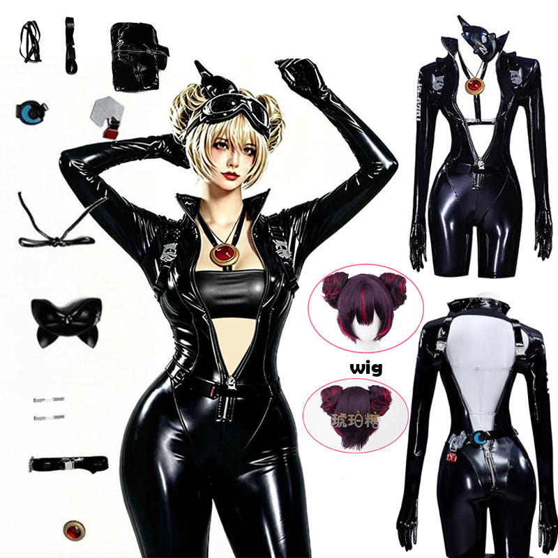 WHH アニメニッケクエンシーコスプレ衣装黒のボディスーツマ - Cosplay Prop のレビューと価格