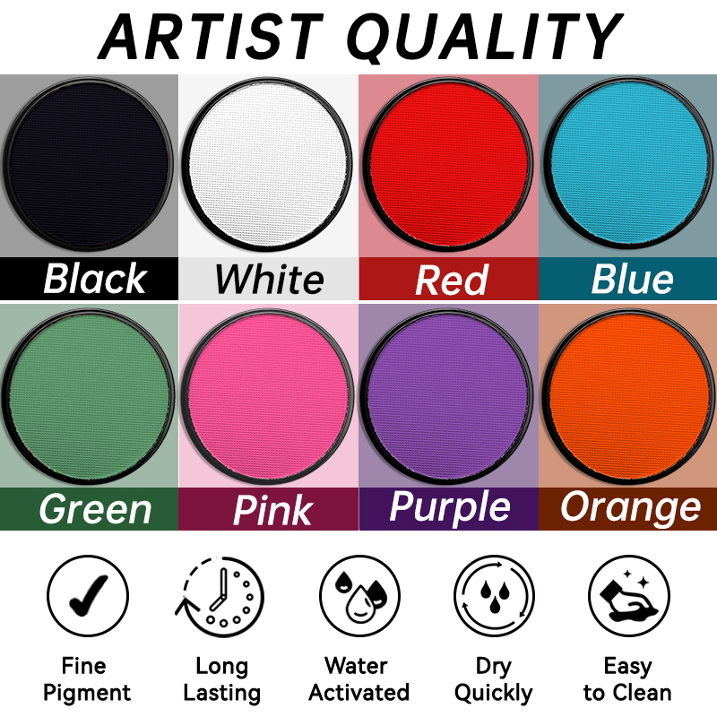 ハロウィンメイク用の水性ペイントセット2個、ピエロ、メイクア - Cosplay Prop Paint のレビューと価格