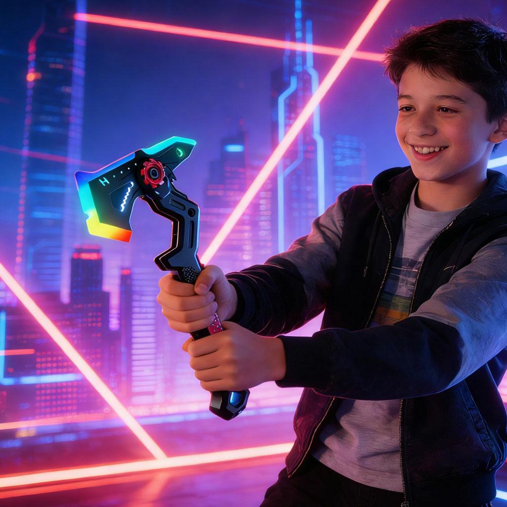 変形可能な光るレーザー斧剣おもちゃ カラフルなLEDとスプレ - Cosplay Prop Axe のレビューと価格