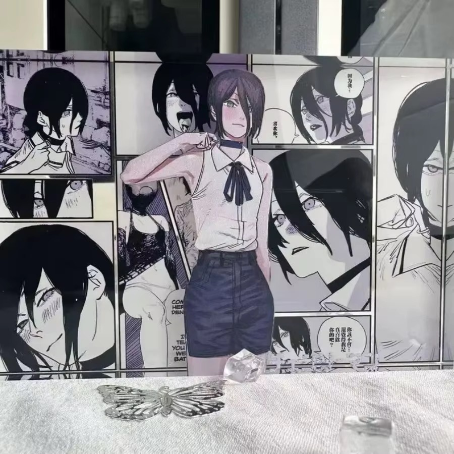 アニメフィギュアデンジとレゼアクリルスタンドカードモデルデス - Cosplay Prop のレビューと価格